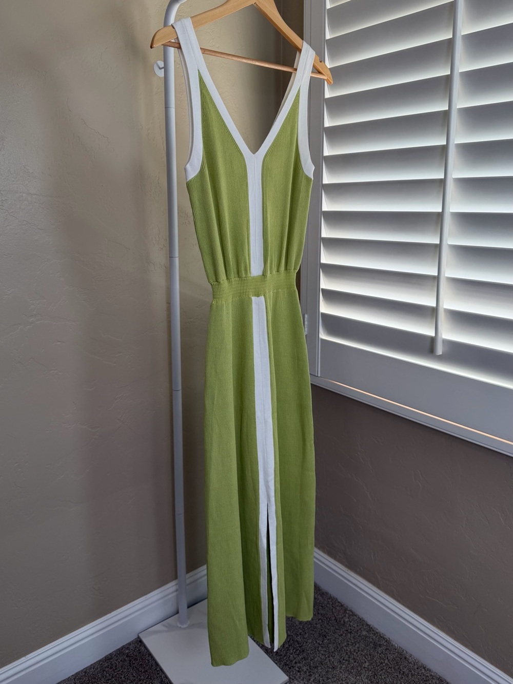 Commense Light Green Maxi Skirt with White Center Stripe - Picture 5 of 11